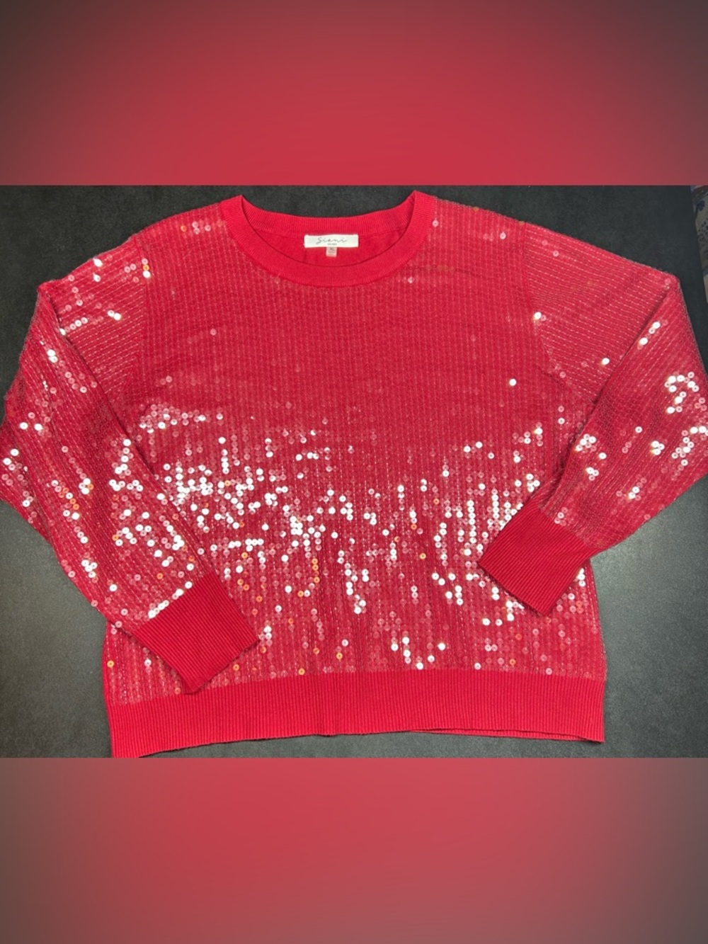 Sioni Milano Women’s Size XL Pink Sequin Sweater